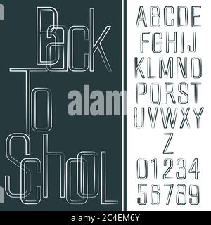 Back To School. Alphabet and Numbers Abstract Lettering. Vector design. Stock Vector