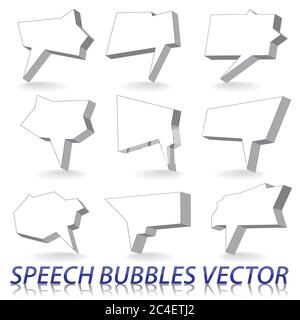 Set of 3d speech bubbles. Two colored vector image Stock Vector