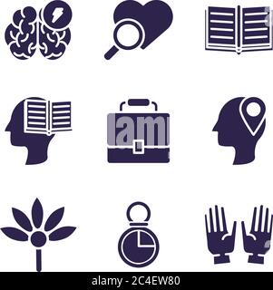 bundle of anger set icons vector illustration design Stock Vector