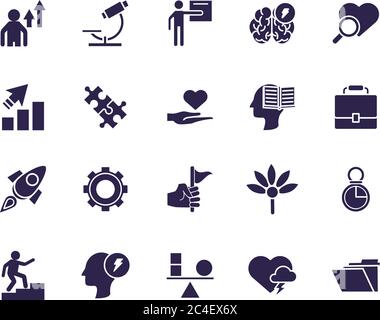 bundle of anger set icons vector illustration design Stock Vector