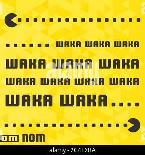 Quote pac man poster. Old video game design. Vector illustration. Stock Vector