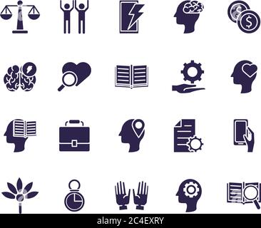 bundle of anger set icons vector illustration design Stock Vector