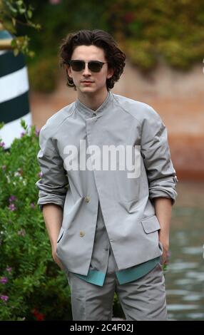 VENICE, ITALY - SEPTEMBER 02: Timothee Chalamet is seen arriving at the 76th Venice Film Festival on September 02, 2019 in Venice, Italy Stock Photo
