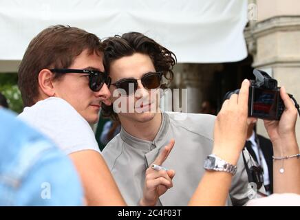 VENICE, ITALY - SEPTEMBER 02: Timothee Chalamet is seen arriving at the 76th Venice Film Festival on September 02, 2019 in Venice, Italy Stock Photo