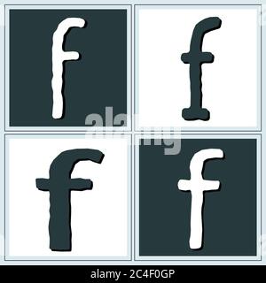 Abstract images of letter F. Trend design, vector illustration. Stock Vector
