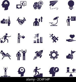 bundle of anger set icons vector illustration design Stock Vector