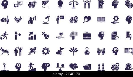 bundle of anger set icons vector illustration design Stock Vector