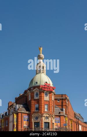 The New Wimbledon Theatre is situated on the Broadway, Wimbledon, London, in the London Borough of Merton. It is a Grade II listed Edwardian theatre b Stock Photo