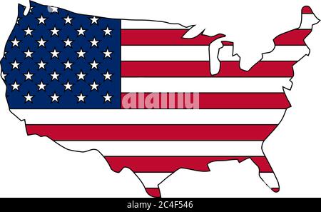 USA map with flag inside Stock Vector Image & Art - Alamy