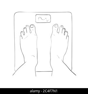 Feet on the scale stock vector. Illustration of weigh - 31060656