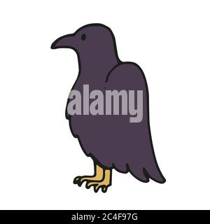 Vector cartoon crow. Halloween illustration Stock Vector