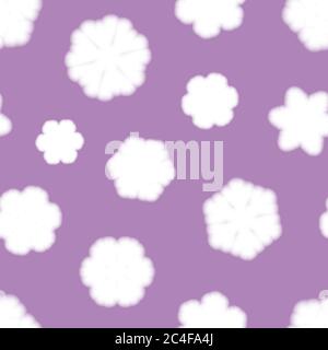 Christmas seamless pattern of big blurry snowflakes, white on purple background Stock Vector
