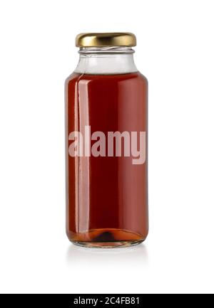 bottle cherry juice isolated  on white with clipping path Stock Photo