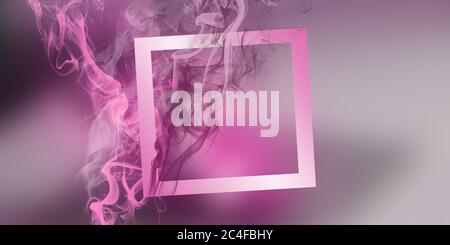 Abstract lilac grey and magenta color paint smoke or explosion with pastel pink background. Fluid composition with copy space. Futuristic Minimal Stock Photo
