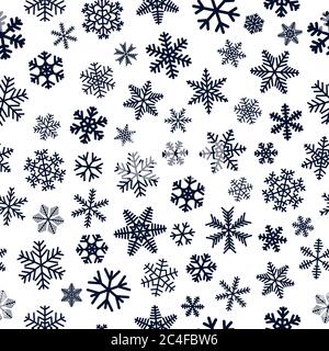 Christmas seamless pattern of black on white background Stock Vector