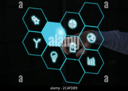 Grids And Different Set Up Of The Icons Latest Digital Technology Concept Stock Photo