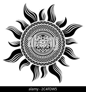 Polynesian tattoo design. Ancient Polynesian native ornament Stock