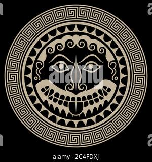 Ancient Greece Shield with Gorgon Medusa head Stock Vector