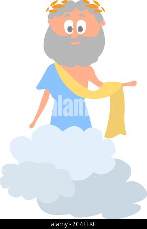Zeus God, illustration, vector on white background Stock Vector