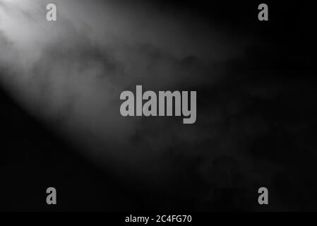 Soft light and fog on black background Stock Photo