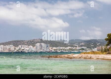Views from beach in Sant Antoni region of Ibiza, Spain Stock Photo