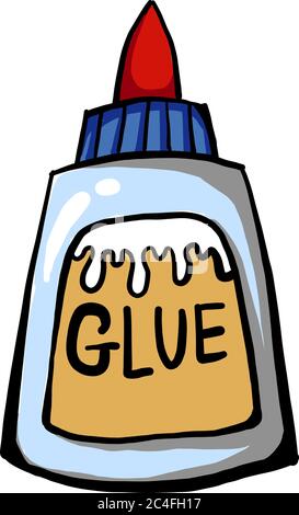 Bottle glue, illustration, vector on white background Stock Vector