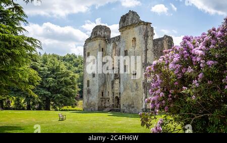 Medieval Wardour Castle near Donhead St Andrew, Wiltshire, UK on 27 May 2020 Stock Photo