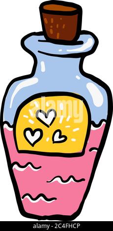 Love potion, illustration, vector on white background Stock Vector