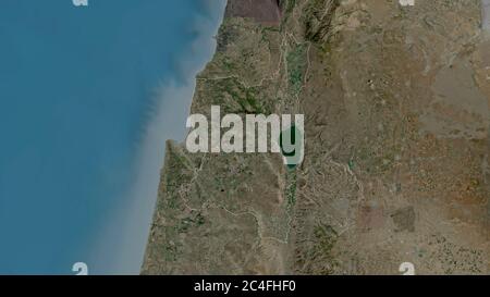 HaZafon, district of Israel. Satellite imagery. Shape outlined against its country area. 3D rendering Stock Photo