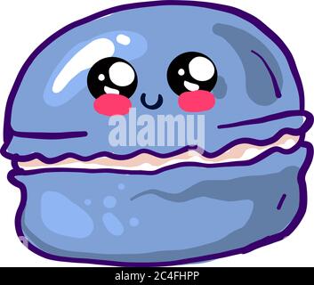 Cute macaroon, illustration, vector on white background Stock Vector