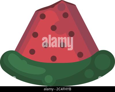 Bitten watermelon, illustration, vector on white background Stock Vector