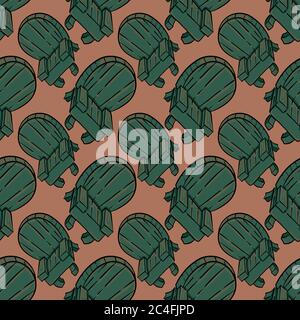 Chairs pattern, seamless pattern on orange background. Stock Vector