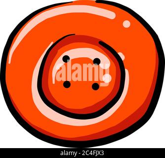 Orange button, illustration, vector on white background Stock Vector