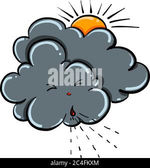 Gray cloud, illustration, vector on white background Stock Vector