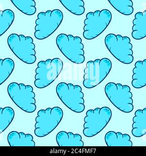 Clouds pattern, seamless pattern on blue background. Stock Vector