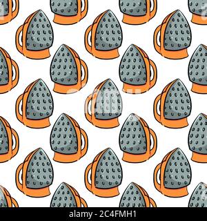 Irons for clothes pattern, seamless pattern on white background. Stock Vector