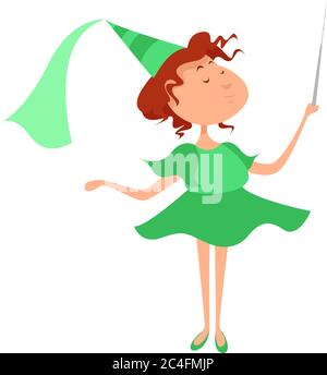 Fairy godmother, illustration, vector on white background Stock Vector