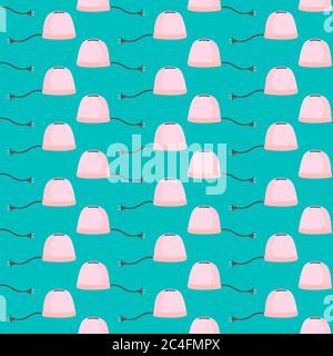 Toaster pattern, seamless pattern on blue background. Stock Vector