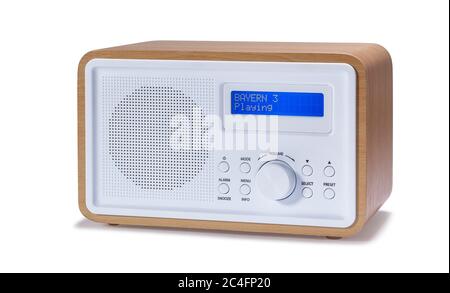 Modern style Tuner Receiver on white background with shadow Stock Photo