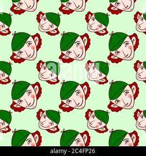 Sherlock Holmes pattern, seamless pattern on green background. Stock Vector