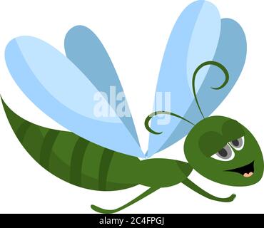 Grasshopper, illustration, vector on white background Stock Vector
