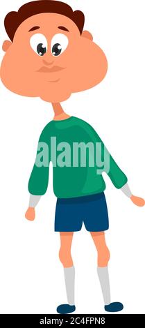Man in green sweater, illustration, vector on white background Stock Vector