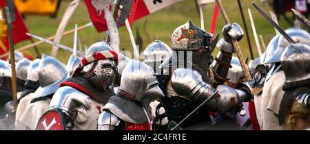 Grunwald, Poland - July 14th 2018: Battle of Grunwald 1410 reenactment Stock Photo