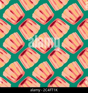 Jelly pattern, seamless pattern on green background. Stock Vector