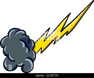 Thunder Strikes, illustration, vector on a white background Stock ...