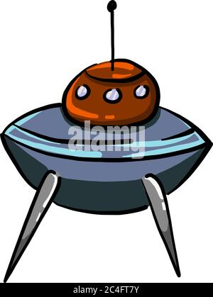 Machine from space, illustration, vector on white background Stock Vector