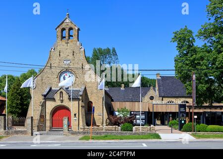 Main entrance to the First World War Hooge Crater Museum in Zillebeke (Ypres), Belgium Stock Photo