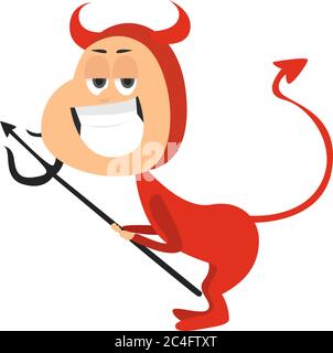 Little devil, illustration, vector on white background Stock Vector