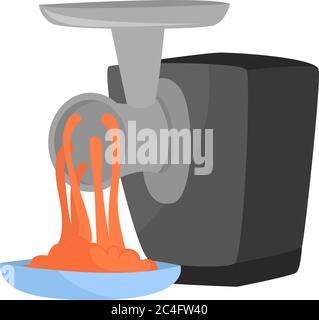 Meat grinder, illustration, vector on white background Stock Vector