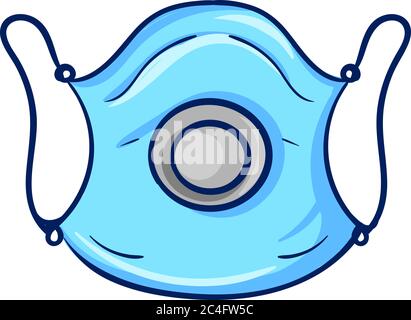 Medical mask with filter, illustration, vector on white background Stock Vector